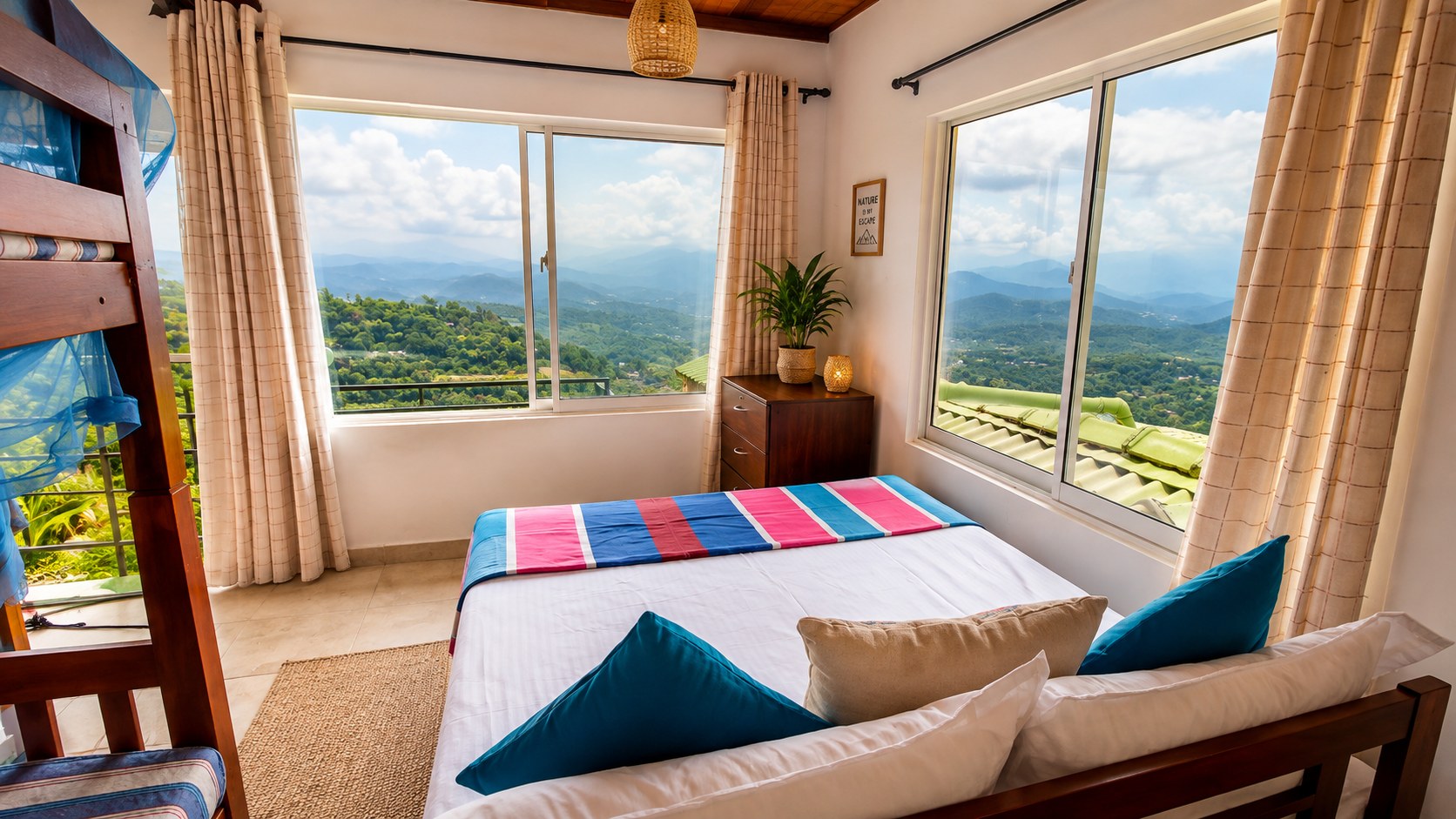 Bedroom with panoramic view